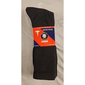 Therapeutic Mens 11-14 Black Big & Tall Brooklyn Crew Socks New 3pack Neuropathy